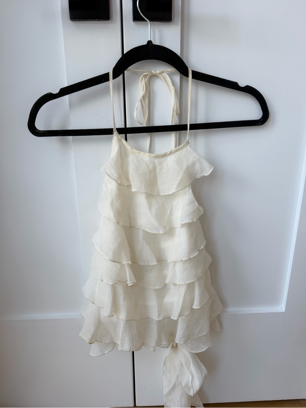 Open Back Ruffled Halter Top